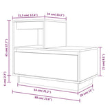 NNEVL Bedside Cabinet Black 60x34x51 cm Solid Wood Pine
