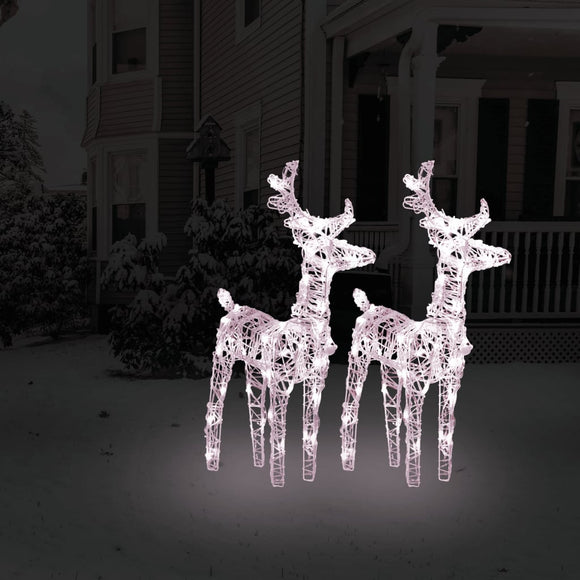 NNEVL Christmas Reindeers 2 pcs Warm White 80 LEDs Acrylic