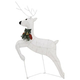 NNEVL Reindeer & Sleigh Christmas Decoration 60 LEDs Outdoor White