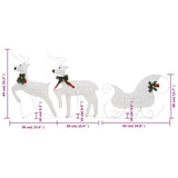 NNEVL Reindeer & Sleigh Christmas Decoration 60 LEDs Outdoor White