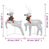 NNEVL Christmas Reindeers 2 pcs Silver 40 LEDs