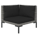 NNEVL 5 Piece Garden Lounge Set with Cushions Poly Rattan Dark Grey