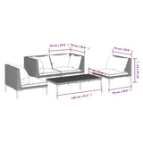 NNEVL 5 Piece Garden Lounge Set with Cushions Poly Rattan Dark Grey
