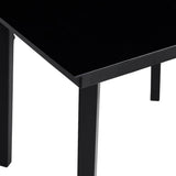 NNEVL Garden Dining Table Black 200x100x74 cm Steel and Glass
