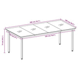 NNEVL Garden Dining Table Black 200x100x74 cm Steel and Glass