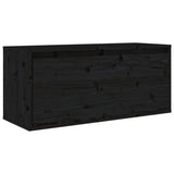 NNEVL TV Cabinets 2 pcs Black Solid Wood Pine
