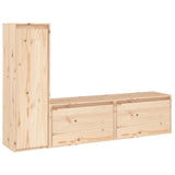 NNEVL TV Cabinets 3 pcs Solid Wood Pine