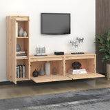 NNEVL TV Cabinets 3 pcs Solid Wood Pine