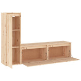 NNEVL TV Cabinets 3 pcs Solid Wood Pine