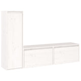 NNEVL TV Cabinets 3 pcs White Solid Wood Pine