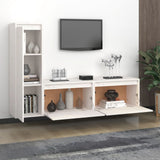 NNEVL TV Cabinets 3 pcs White Solid Wood Pine