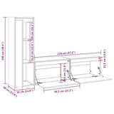 NNEVL TV Cabinets 3 pcs Black Solid Wood Pine
