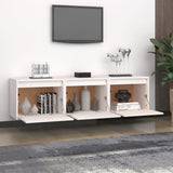 NNEVL TV Cabinets 3 pcs White Solid Wood Pine