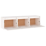 NNEVL TV Cabinets 3 pcs White Solid Wood Pine