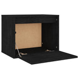 NNEVL TV Cabinets 3 pcs Black Solid Wood Pine