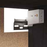 NNEVL TV Cabinets 3 pcs Black Solid Wood Pine