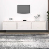 NNEVL TV Cabinets 3 pcs White Solid Wood Pine