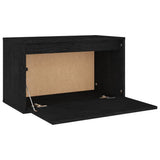 NNEVL TV Cabinets 3 pcs Black Solid Wood Pine