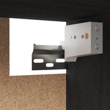NNEVL TV Cabinets 3 pcs Black Solid Wood Pine