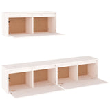 NNEVL TV Cabinets 3 pcs White Solid Wood Pine