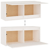 NNEVL TV Cabinets 3 pcs White Solid Wood Pine