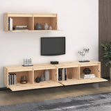 NNEVL TV Cabinets 3 pcs Solid Wood Pine