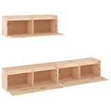 NNEVL TV Cabinets 3 pcs Solid Wood Pine