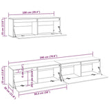 NNEVL TV Cabinets 3 pcs Solid Wood Pine
