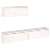 NNEVL TV Cabinets 3 pcs White Solid Wood Pine