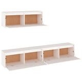 NNEVL TV Cabinets 3 pcs White Solid Wood Pine