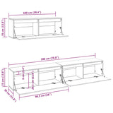 NNEVL TV Cabinets 3 pcs White Solid Wood Pine