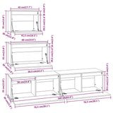 NNEVL TV Cabinets 4 pcs White Solid Wood Pine