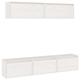 NNEVL TV Cabinets 5 pcs White Solid Wood Pine