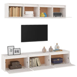 NNEVL TV Cabinets 5 pcs White Solid Wood Pine