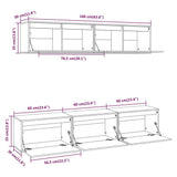 NNEVL TV Cabinets 5 pcs White Solid Wood Pine