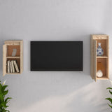 NNEVL TV Cabinets 2 pcs Solid Wood Pine