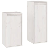NNEVL TV Cabinets 2 pcs White Solid Wood Pine