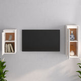 NNEVL TV Cabinets 2 pcs White Solid Wood Pine