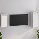 NNEVL TV Cabinets 2 pcs White Solid Wood Pine