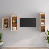 NNEVL TV Cabinets 3 pcs Solid Wood Pine