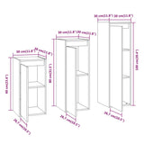 NNEVL TV Cabinets 3 pcs Solid Wood Pine