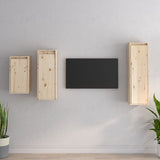 NNEVL TV Cabinets 3 pcs Solid Wood Pine