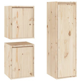 NNEVL TV Cabinets 3 pcs Solid Wood Pine