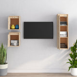 NNEVL TV Cabinets 3 pcs Solid Wood Pine