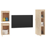 NNEVL TV Cabinets 3 pcs Solid Wood Pine