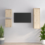 NNEVL TV Cabinets 3 pcs Solid Wood Pine
