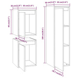 NNEVL TV Cabinets 3 pcs White Solid Wood Pine