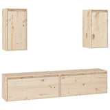 NNEVL TV Cabinets 4 pcs Solid Wood Pine