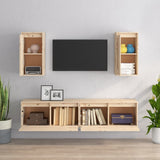 NNEVL TV Cabinets 4 pcs Solid Wood Pine