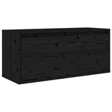 NNEVL TV Cabinets 4 pcs Black Solid Wood Pine